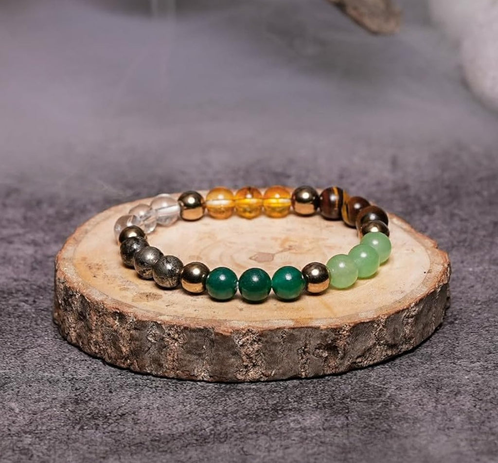 Unisex Natural Healing Bracelets For Men & Women | Certified 8mm-10mm Beads for Wealth, Prosperity, Luck, Stress Relief & Emotional Balance