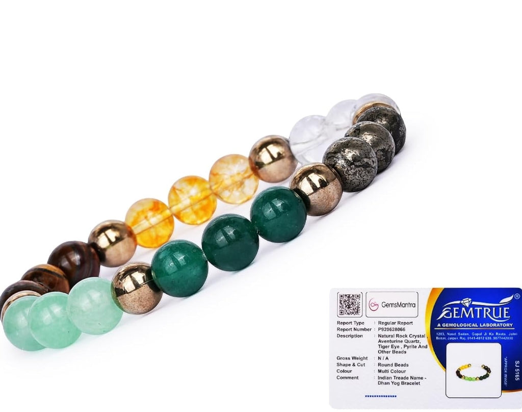 Unisex Natural Healing Bracelets For Men & Women | Certified 8mm-10mm Beads for Wealth, Prosperity, Luck, Stress Relief & Emotional Balance