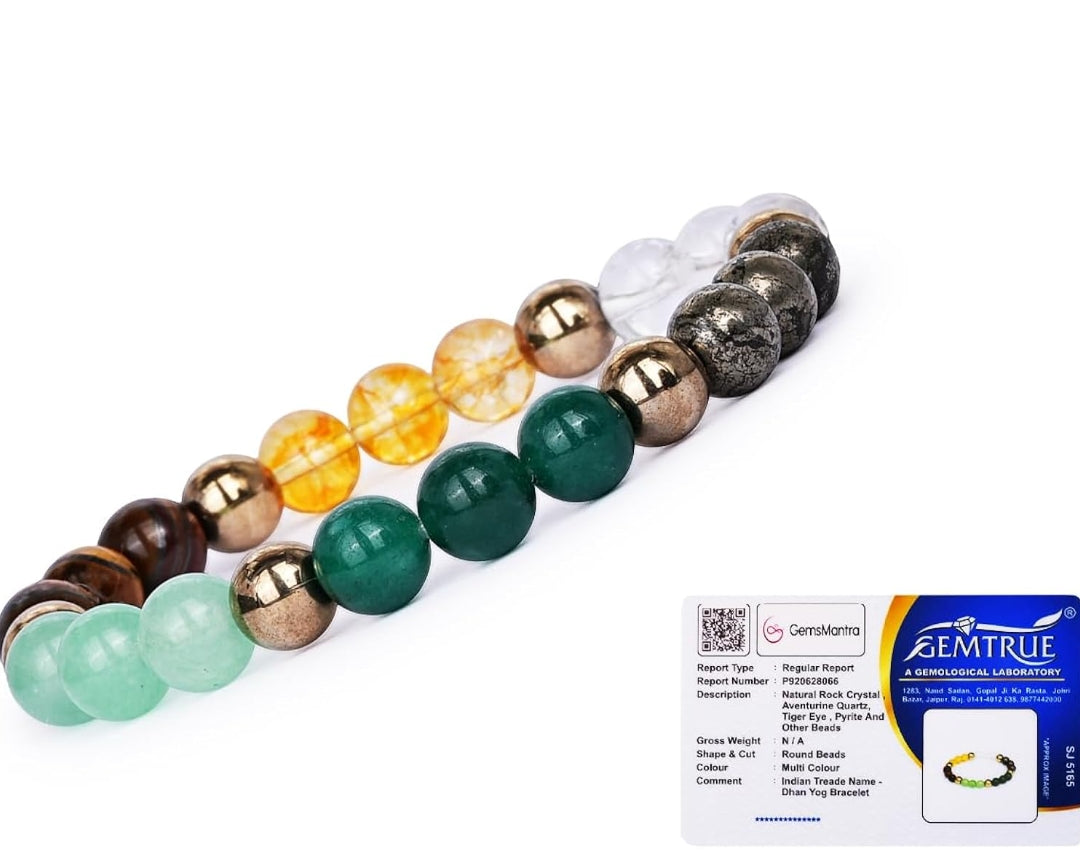 Unisex Natural Healing Bracelets For Men & Women | Certified 8mm-10mm Beads for Wealth, Prosperity, Luck, Stress Relief & Emotional Balance