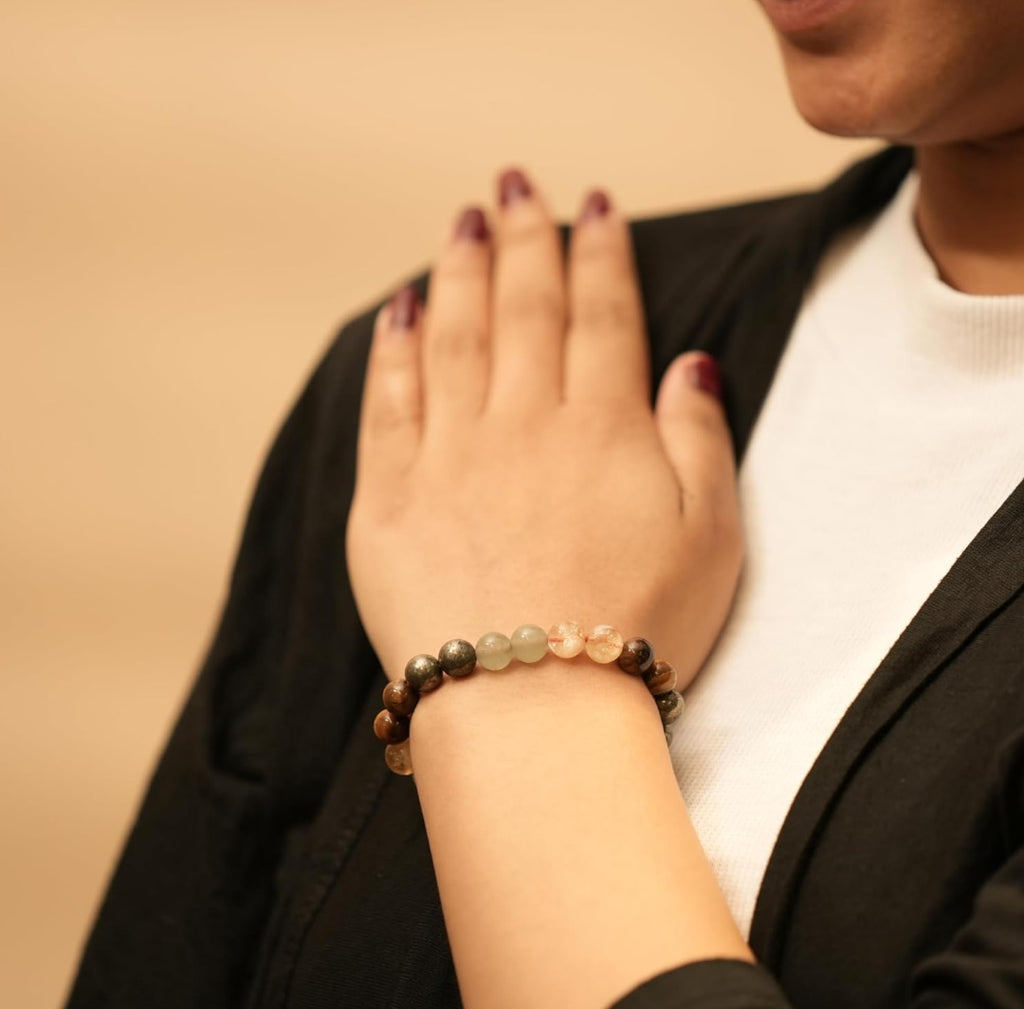 Unisex Natural Healing Bracelets For Men & Women | Certified 8mm-10mm Beads for Wealth, Prosperity, Luck, Stress Relief & Emotional Balance