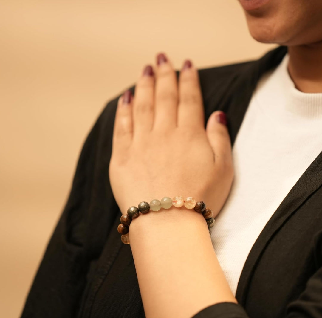 Unisex Natural Healing Bracelets For Men & Women | Certified 8mm-10mm Beads for Wealth, Prosperity, Luck, Stress Relief & Emotional Balance