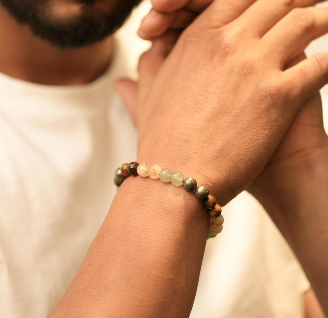 Unisex Natural Healing Bracelets For Men & Women | Certified 8mm-10mm Beads for Wealth, Prosperity, Luck, Stress Relief & Emotional Balance