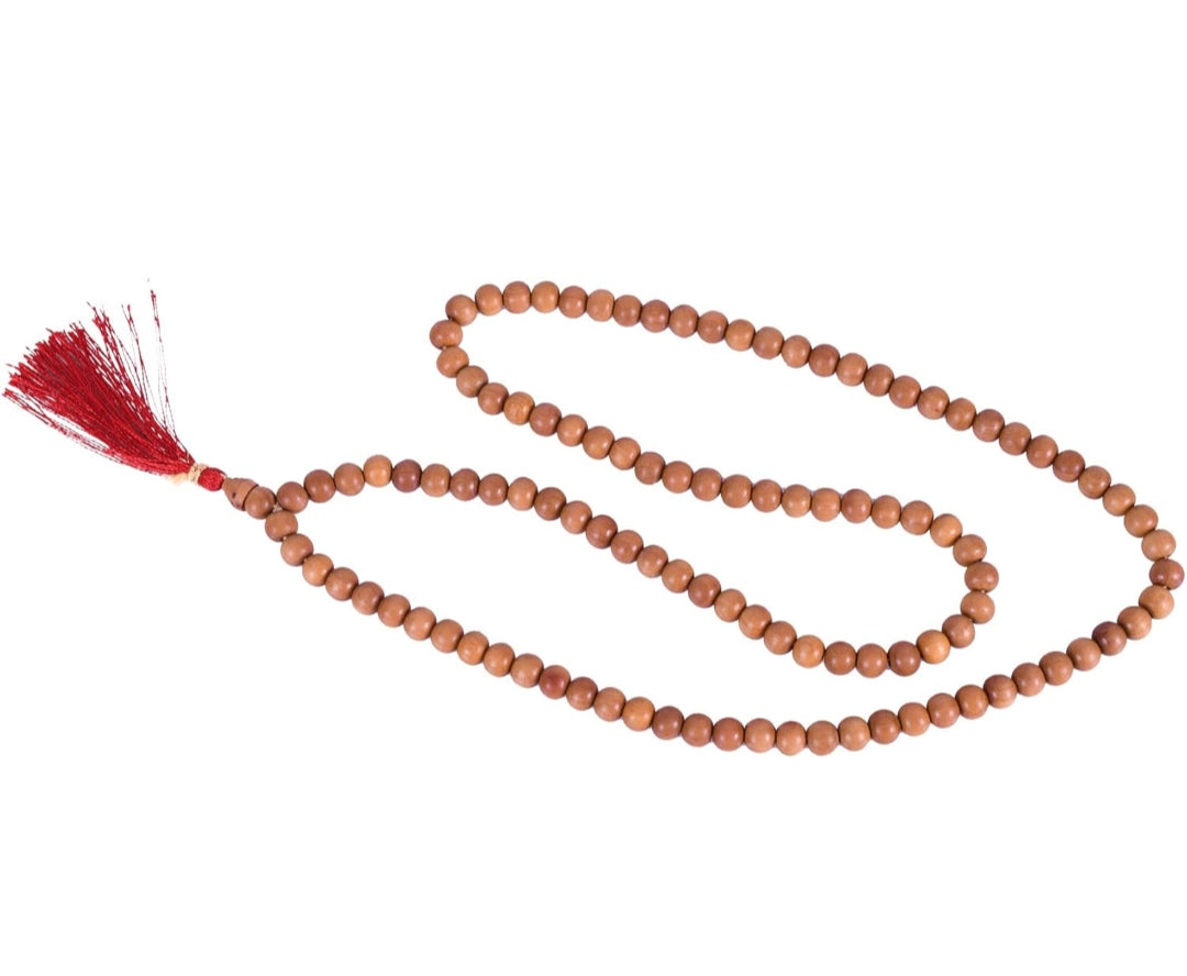 India Wooden Handmade Tulsi Japa Mala Prayer 108 Beads for Pooja & Wearing Daily