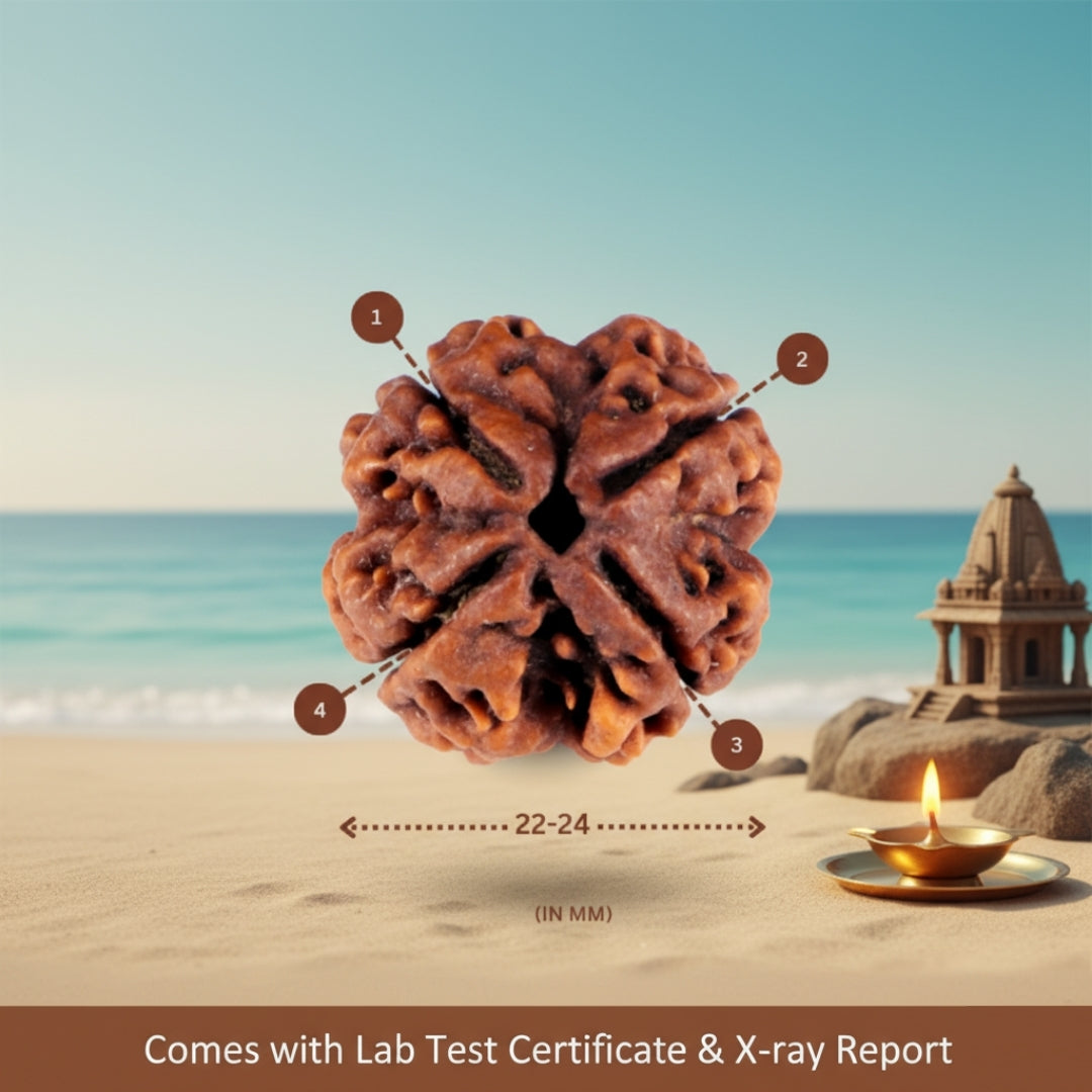 Original 4 Mukhi Nepali Rudraksha with Lab Certificate & X-Ray – Trinetraksha