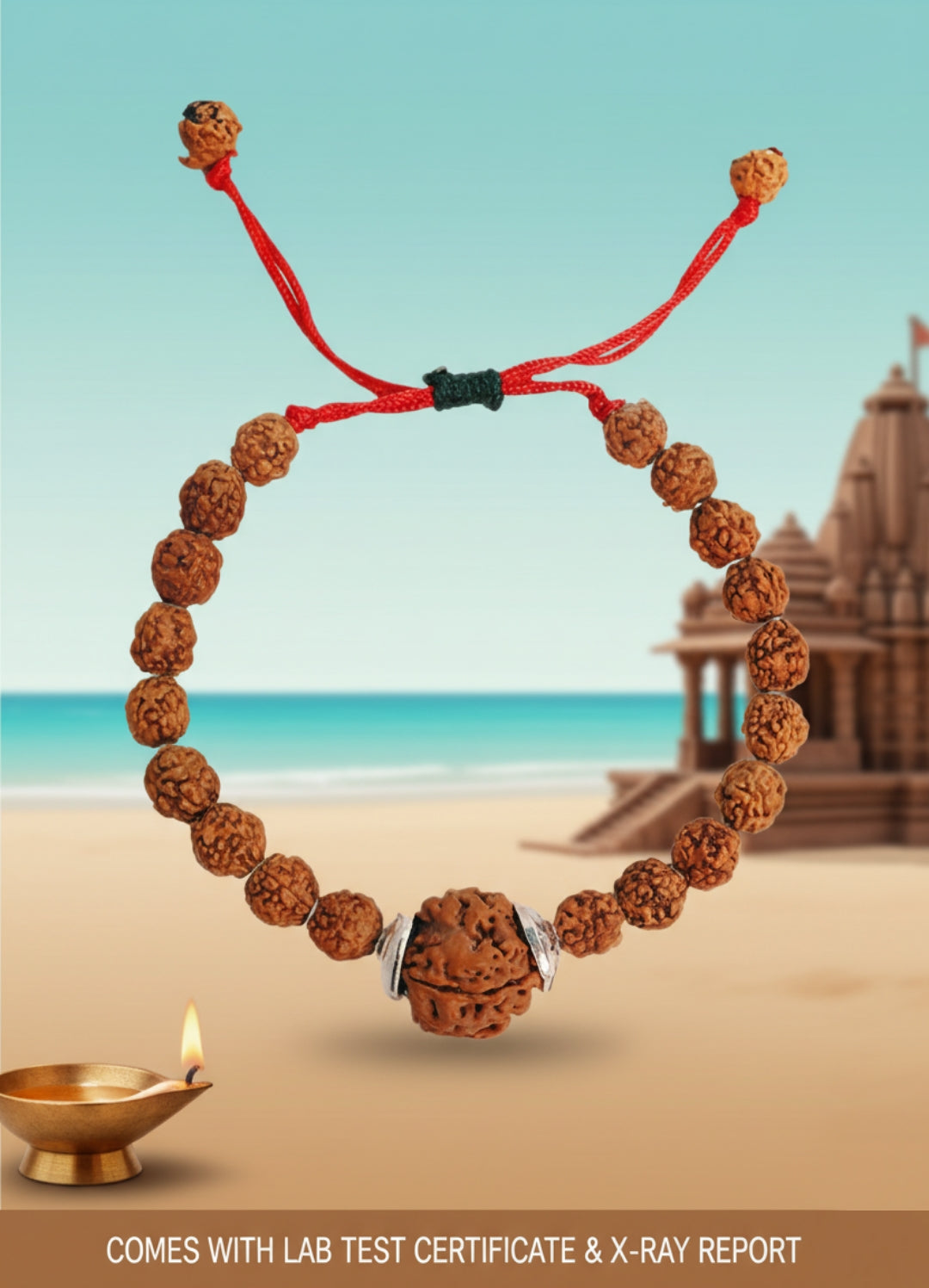 4 Mukhi Rudraksha Bracelet for Men and Women | Nepal Rudraksha Bracelet With Lap Test certificate and X-ray